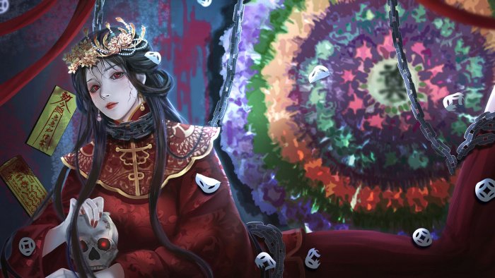 Yin Yang Jie: Zhiguai Fangzhi Fuyou character with skull