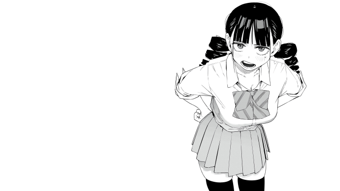 Anime girl with pigtails in school uniform