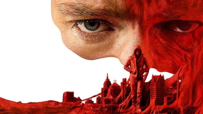 Clayface movie poster with a man and city