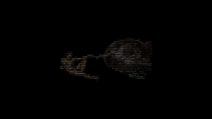 Abstract code art with a skull shape
