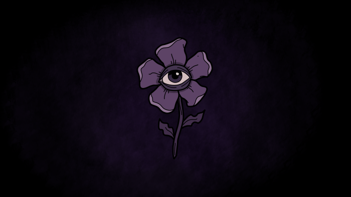 Purple flower with an eye in the center