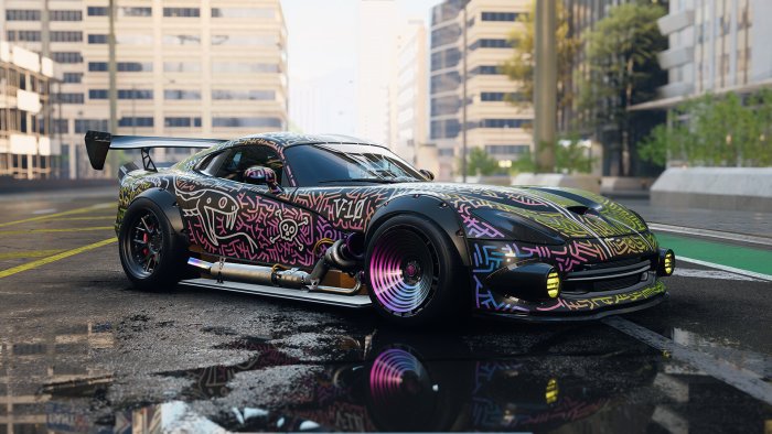 Customized Dodge Viper with Graffiti Art