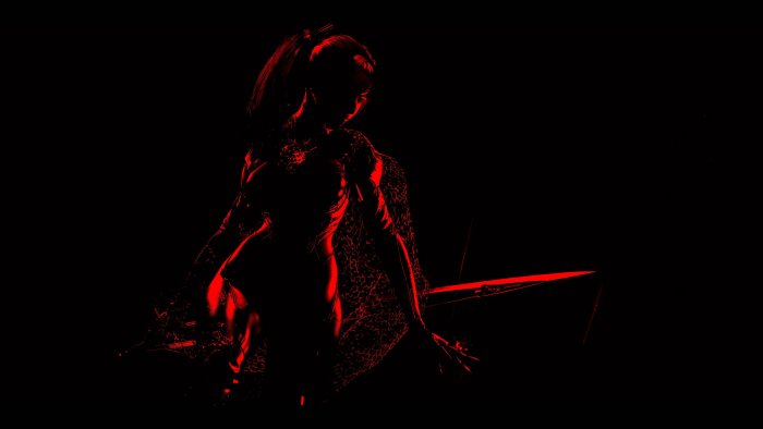 Stellar Blade Eve red silhouette with sword