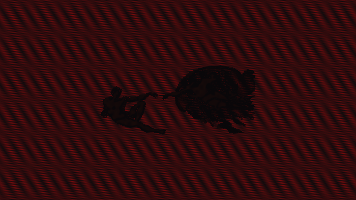 The Creation of Adam, abstract style