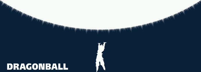 Goku Silhouette with Dragon Ball Text