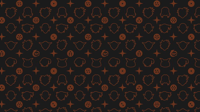 Dragon Ball Z character silhouettes and Dragon Balls pattern