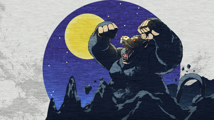 Great Ape Vegeta Roaring Under the Moon