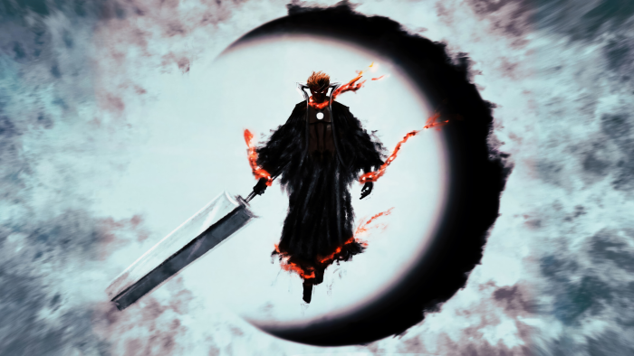 Ichigo Kurosaki in Hollow form with Zangetsu