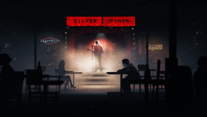 Singer performing on stage at Silver Pines club