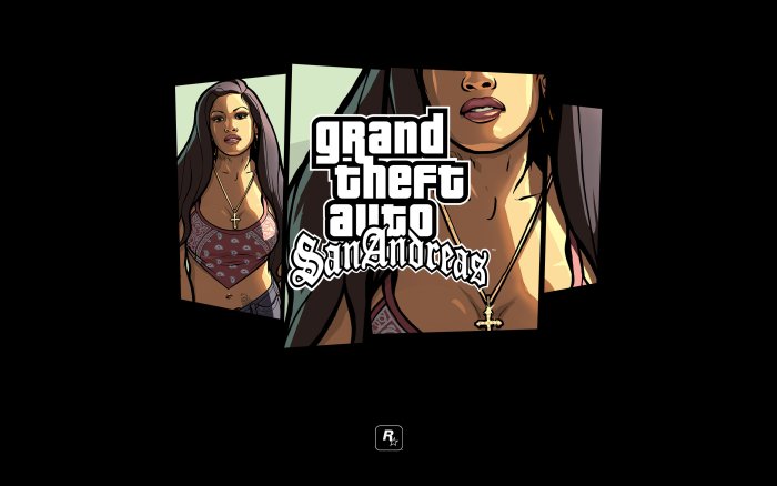 Grand Theft Auto San Andreas artwork with women