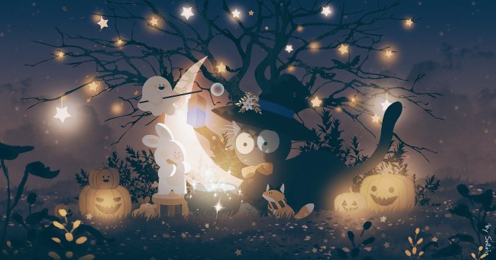 Halloween night with Jiji and friends