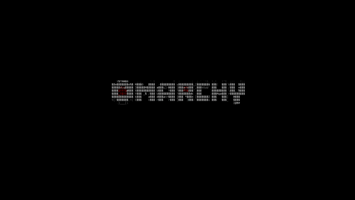 ASCII art text on black background