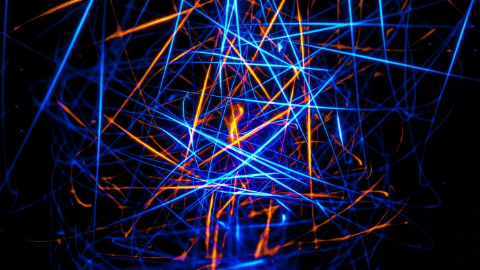 Abstract Blue and Orange Light Trails