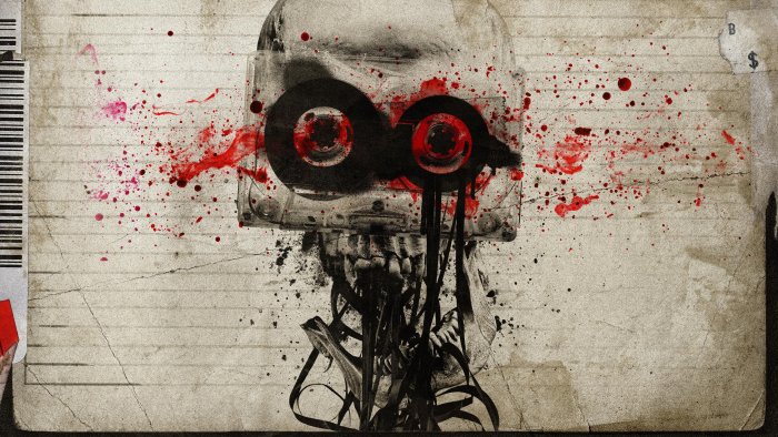 V/H/S/Mixtape movie poster with skull and cassette tape