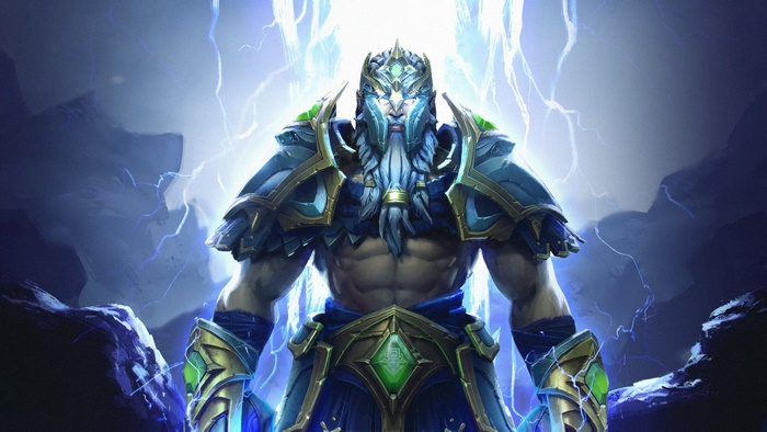 Zeus from DotA 2 with lightning