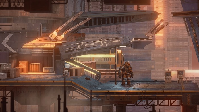 Life of Delta characters in a futuristic industrial setting