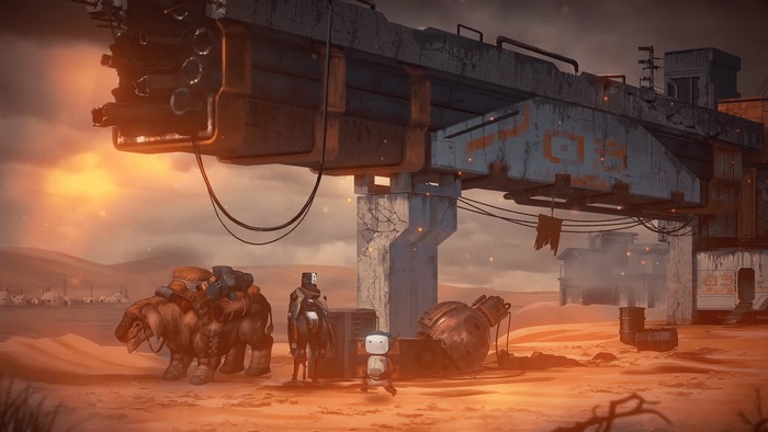 Life of Delta characters in a desert landscape