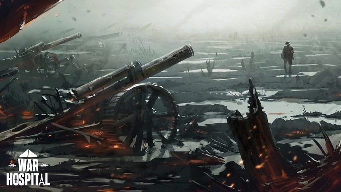 War Hospital cannons in a desolate battlefield