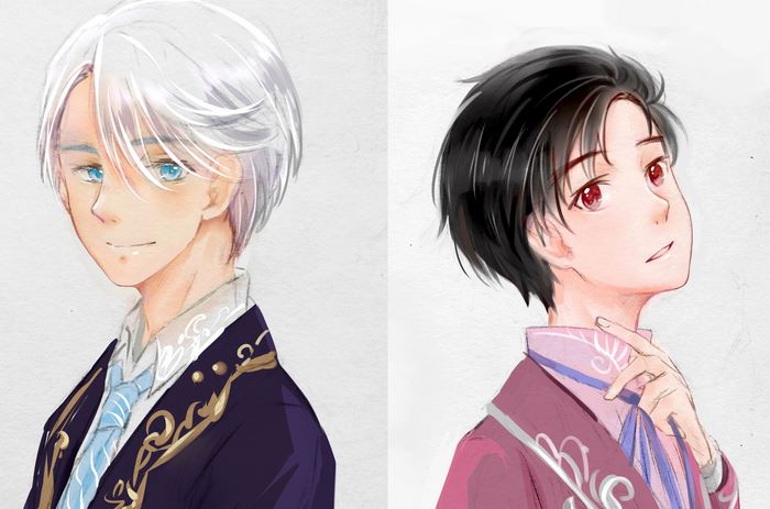 Victor Nikiforov and Yuuri Katsuki from Yuri!!! On Ice