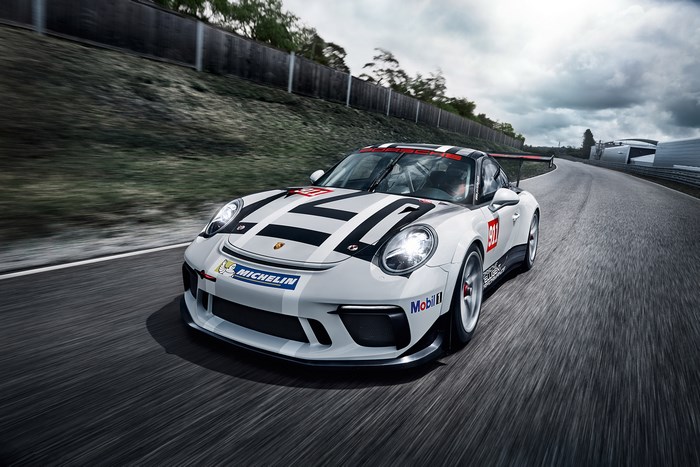 Porsche 911 GT3 Cup race car on track