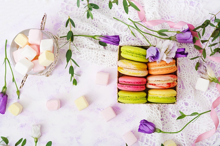 Macarons and Marshmallows Still Life 4K