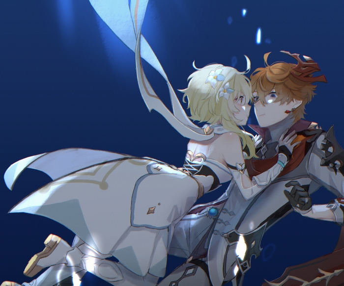 Tartaglia Childe and Lumine Genshin Impact Art