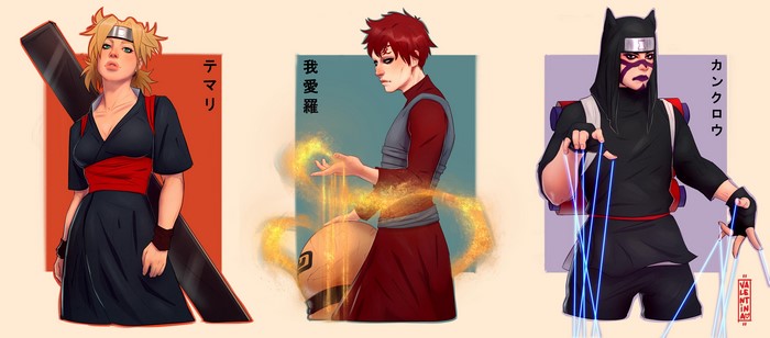 Temari, Gaara, and Kankuro from Naruto
