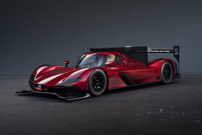 Red Mazda RT24-P race car