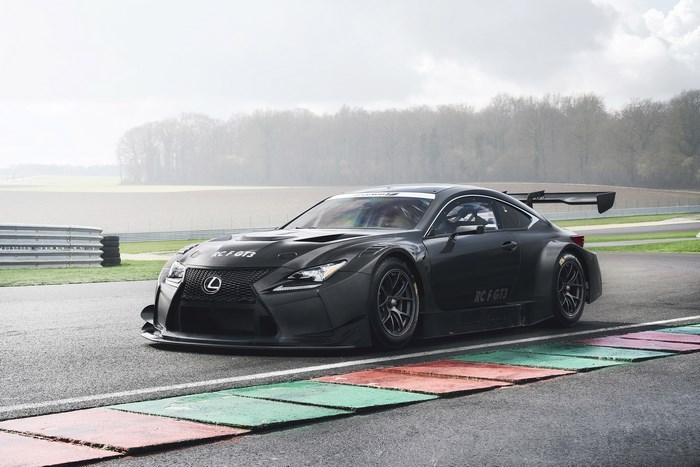 Lexus RC F GT3 race car on a track