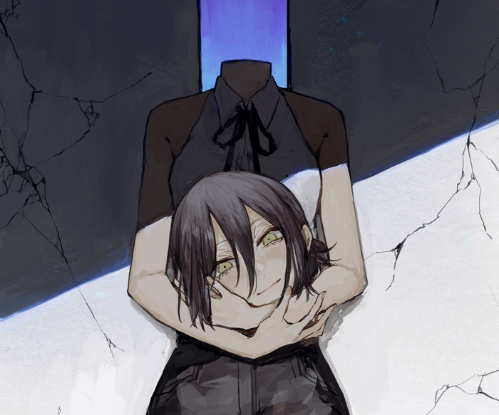 Reze from Chainsaw Man holding her own head