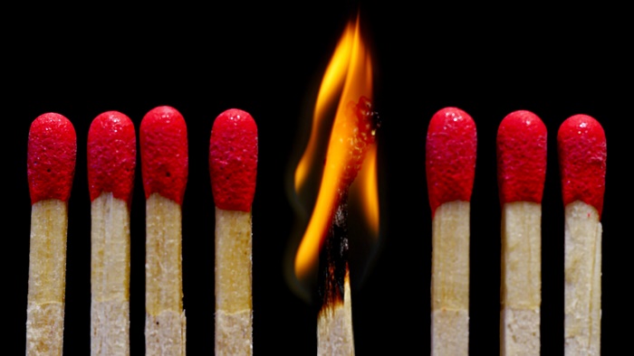 Burning Match in a Row of Matches