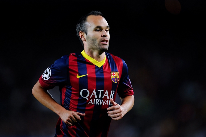 Andrés Iniesta in Barcelona soccer uniform