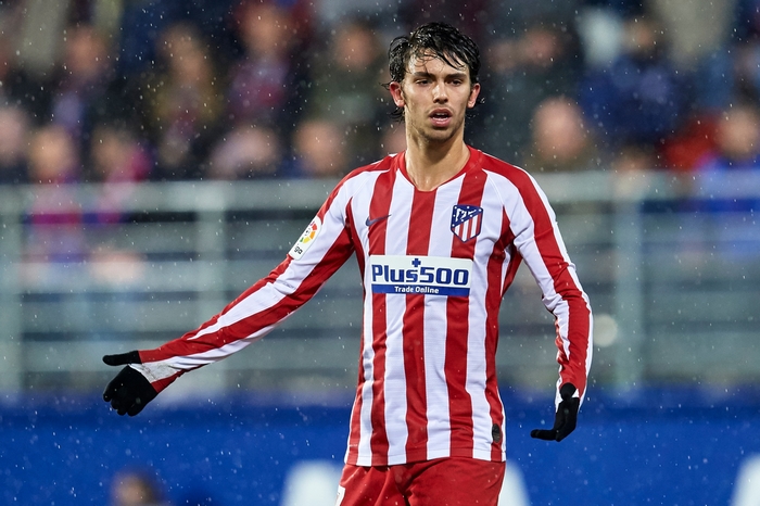 Joao Felix playing soccer for Atletico Madrid