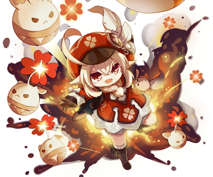 Klee from Genshin Impact with bombs