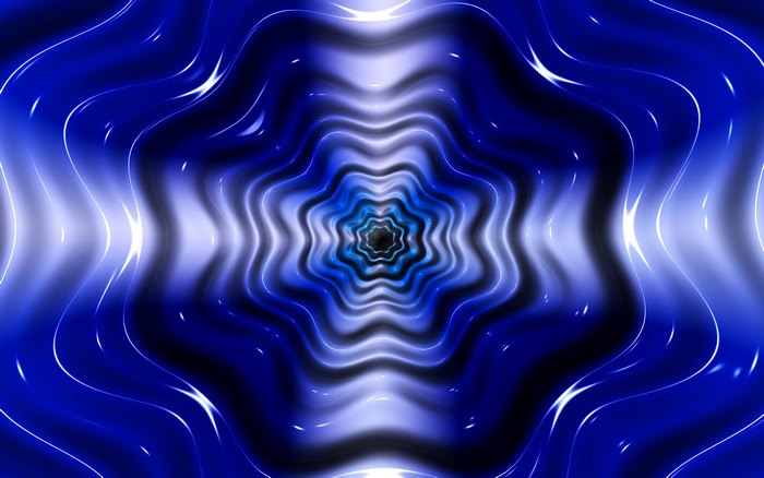 Abstract Blue Tunnel with Wavy Patterns