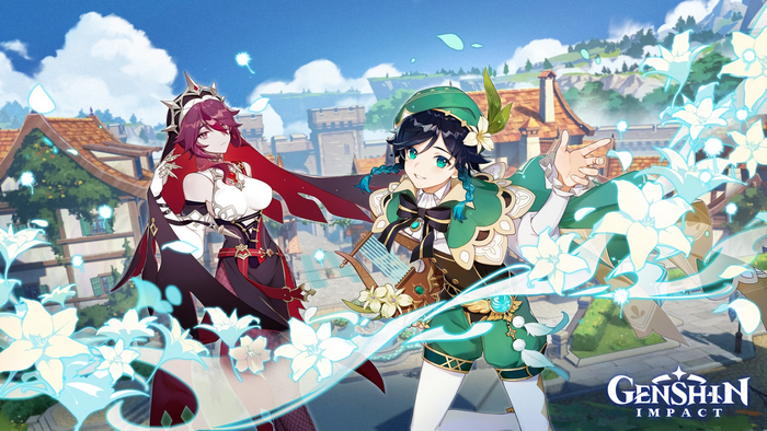 Venti and Rosaria from Genshin Impact