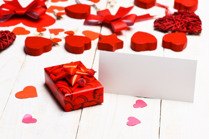 Valentines Day Gift with Hearts and Card