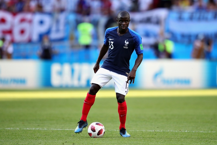 N'Golo Kanté of France playing soccer