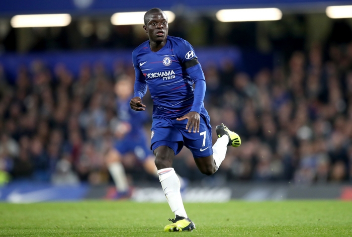 N'Golo Kanté playing for Chelsea FC