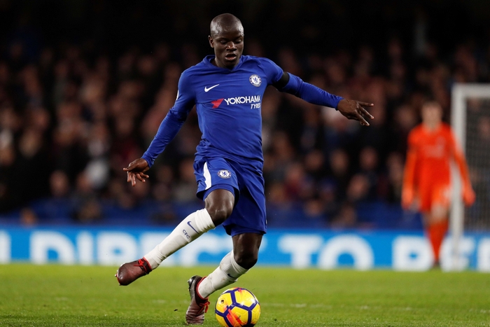 N'Golo Kanté playing soccer for Chelsea