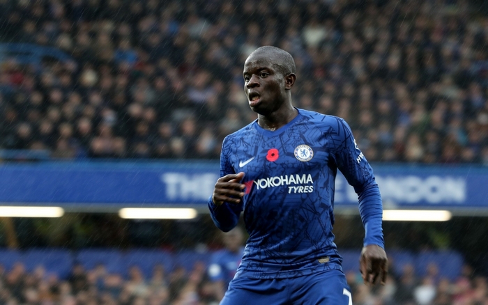 N'Golo Kanté playing for Chelsea FC