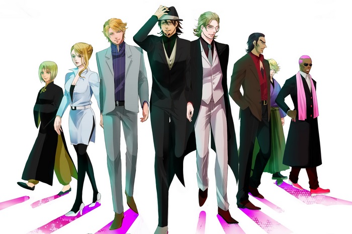 Tiger and Bunny characters in stylish suits