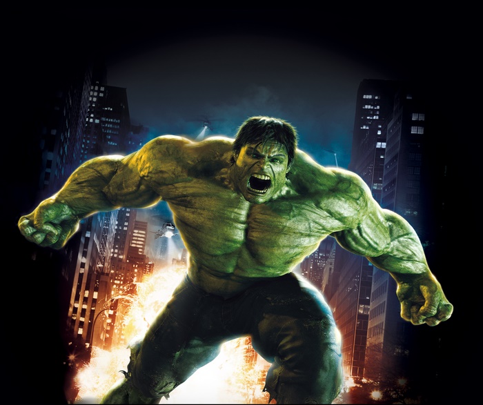 The Incredible Hulk Roaring in Cityscape