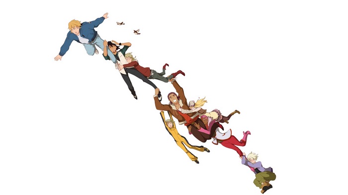 Tiger & Bunny characters falling