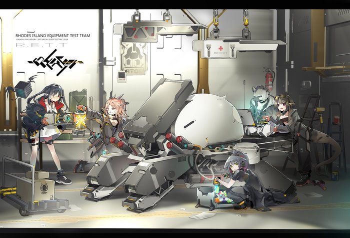 Arknights R.E.T.T. Team with Eunectes, Lancet-2, Pinecone, Jessica, Closure, and Spot