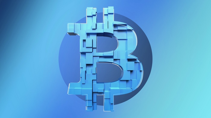 Blue Bitcoin Cryptocurrency 4K