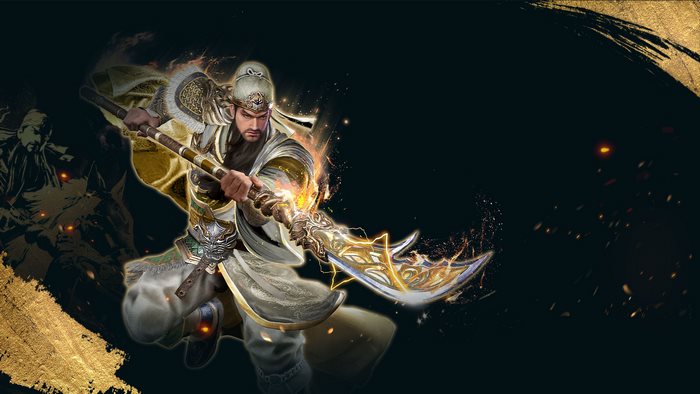 Warrior with a golden weapon from Heroes Of The Three Kingdoms 8