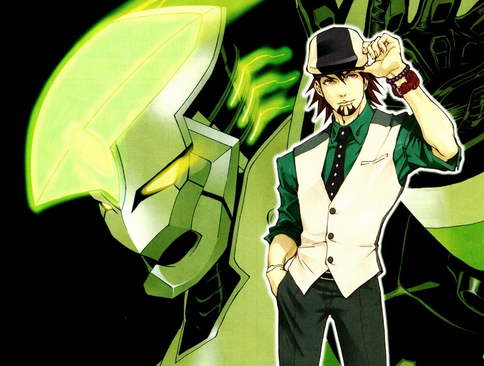 Kotetsu T. Kaburagi and a robot from Tiger and Bunny