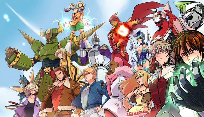 Tiger & Bunny characters and mecha