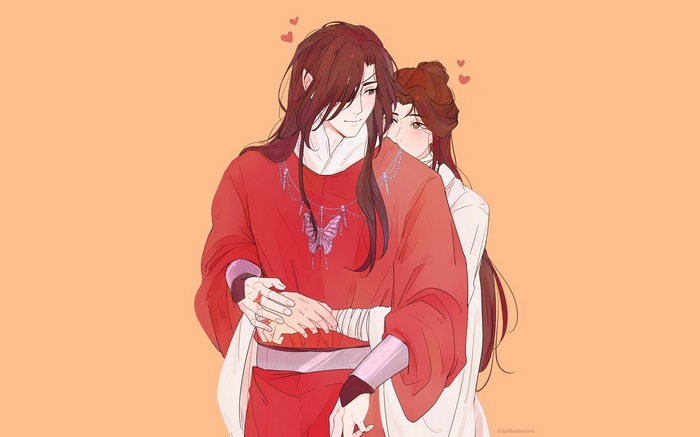 Xie Lian and Hua Cheng embracing